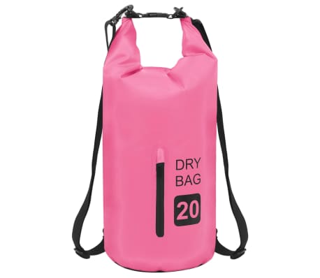 vidaXL Vandeniui atsparus krepšys su užtrauktuku, rožinis, PVC, 20l