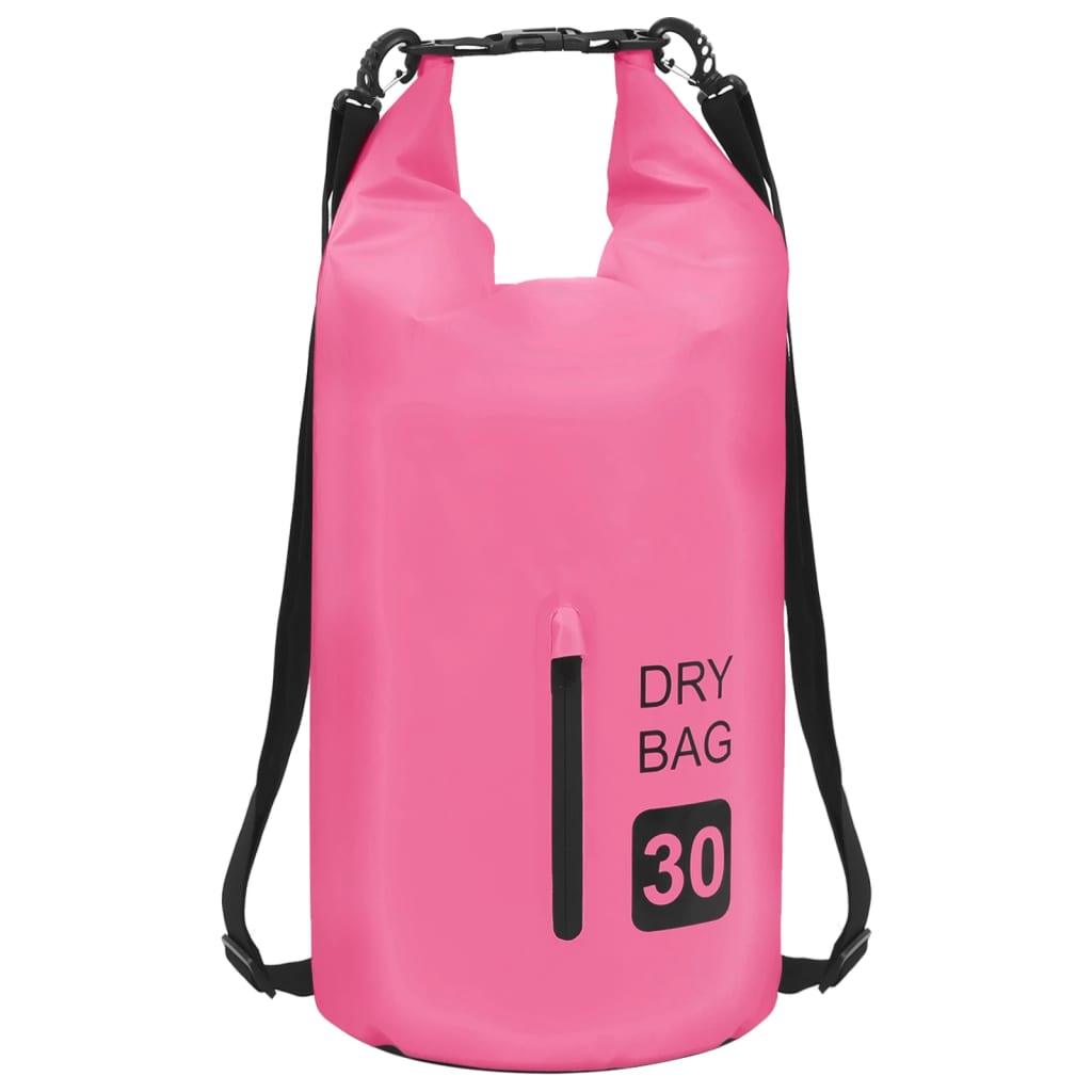 vidaXL Bolso acuático impermeable con cremallera PVC rosa 30 L