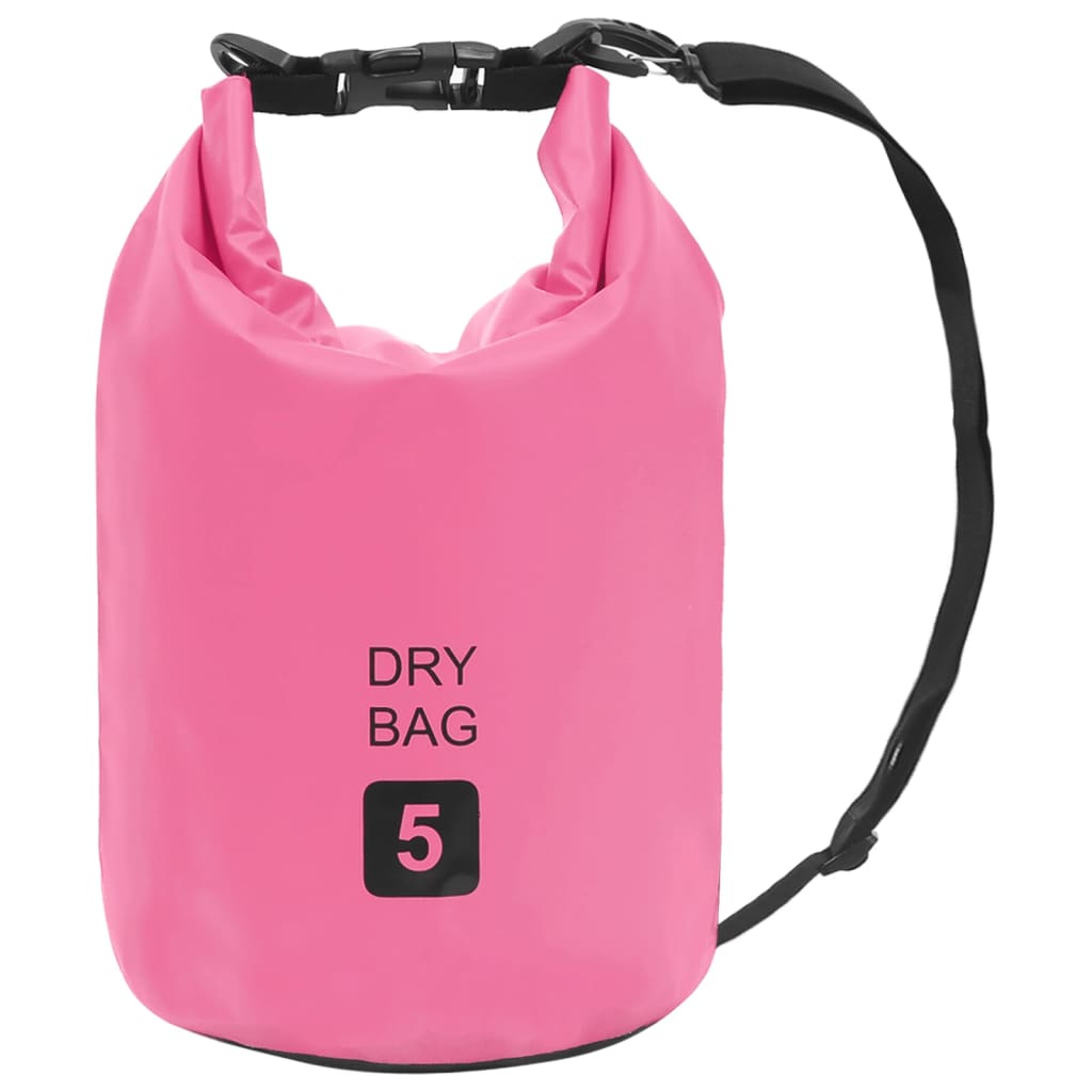 vidaXL Kuivapussi pinkki 5 l PVC