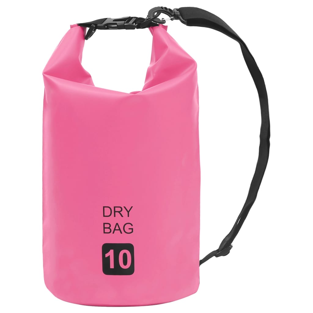 vidaXL Kuivapussi pinkki 10 l PVC