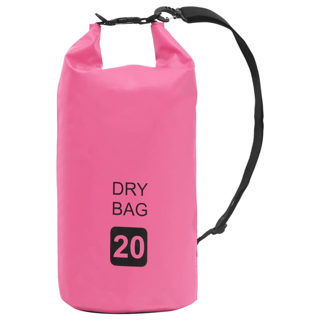 vidaXL Kuivapussi pinkki 20 l PVC