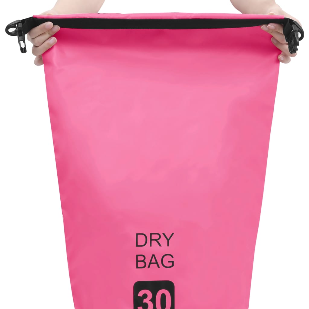 vidaXL Bolso acuático impermeable PVC rosa 30 L