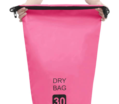 vidaXL Bolso acuático impermeable PVC rosa 30 L