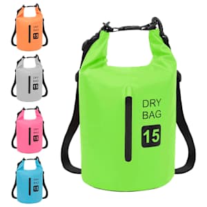 Nepromokavý vak se zipem zelený 15 l PVC - obrázek 9