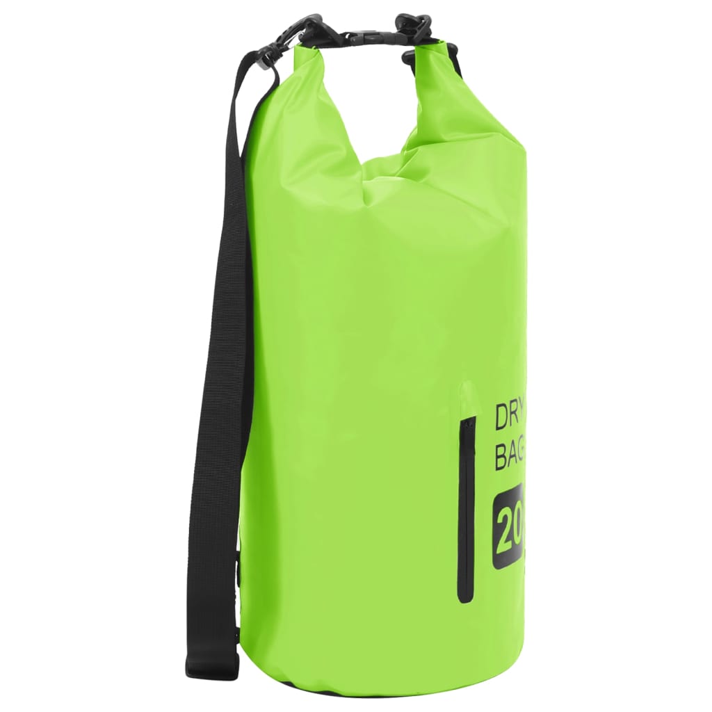 Suha torba s patentnim zatvaračem zelena 20 L PVC