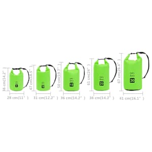 Nepromokavý vak zelený 15 l PVC - obrázek 10