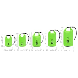 Nepromokavý vak zelený 30 l PVC - obrázek 10