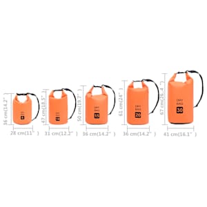 Nepromokavý vak oranžový 30 l PVC - obrázek 10