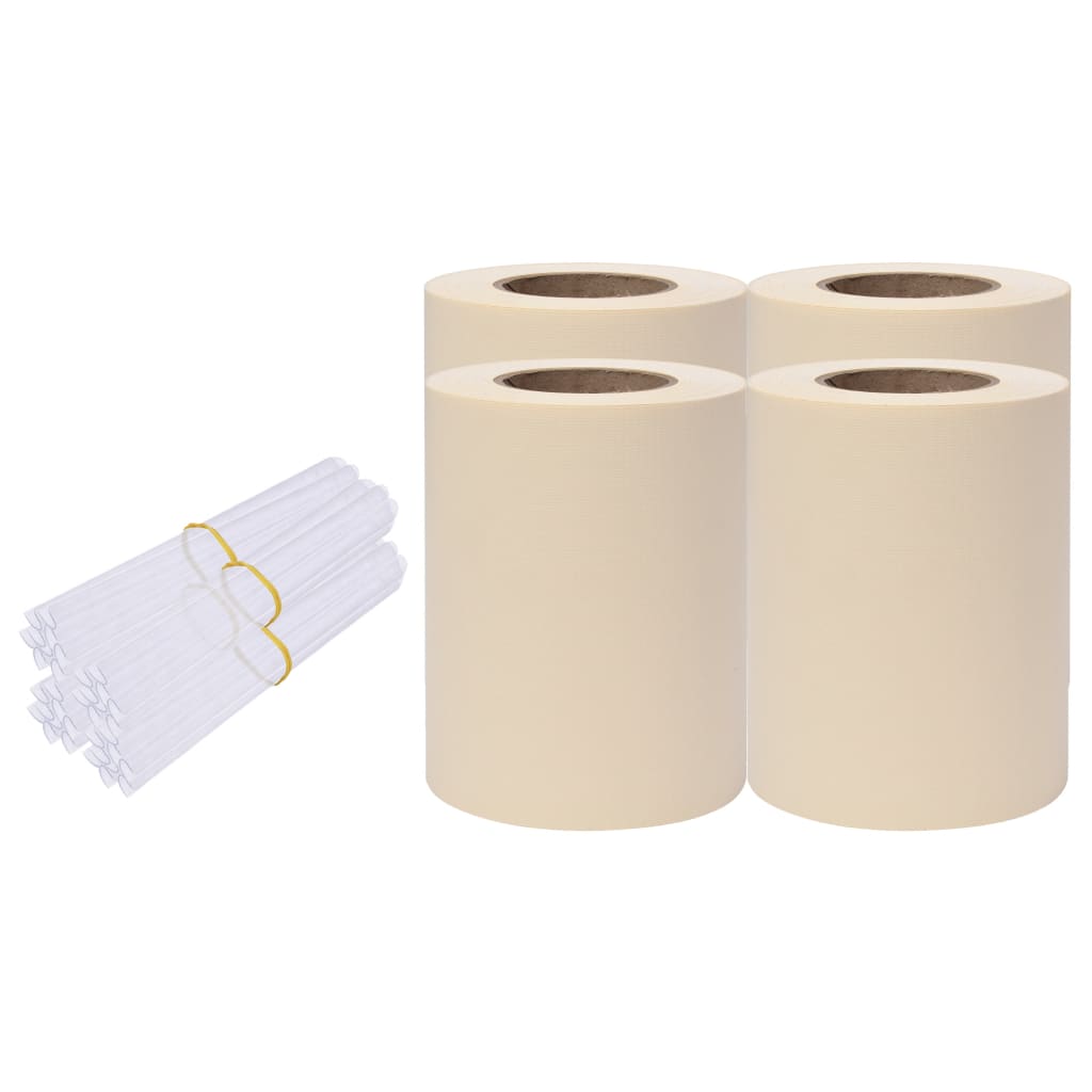 vidaXL Stínící plotové fólie 4 ks PVC 35 x 0,19 m krémové
