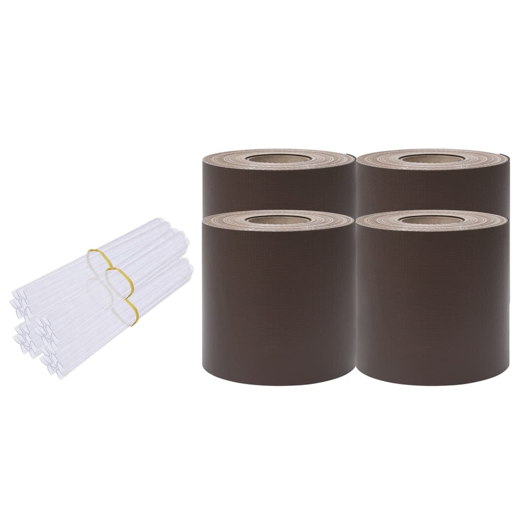 vidaXL StĂ­nĂ­cĂ­ plotovĂ© fĂłlie 4 ks PVC 35 x 0,19 m hnÄ›dĂ©