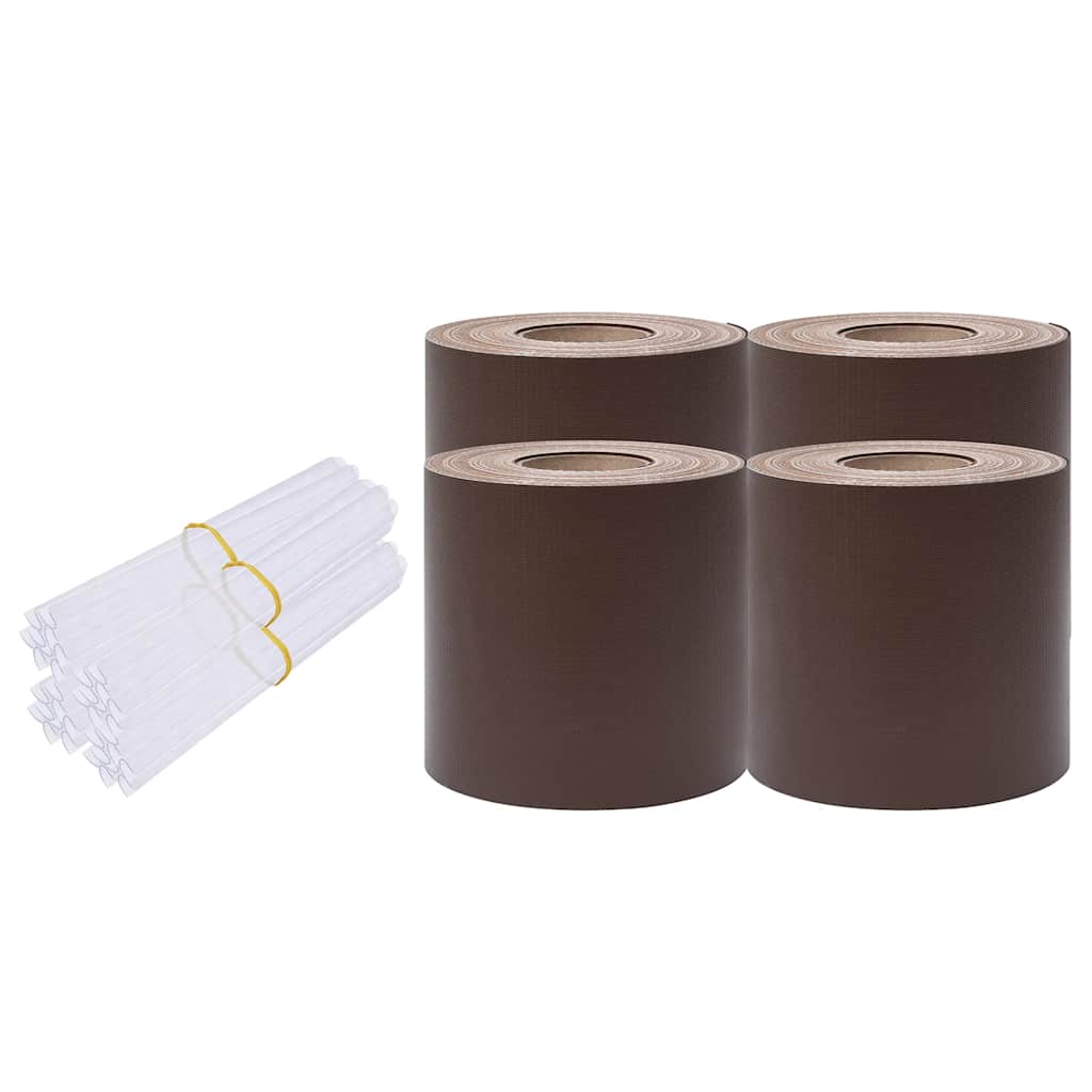 VidaXL Stínící plotové fólie 4 ks PVC 35 x 0,19 m hnědé