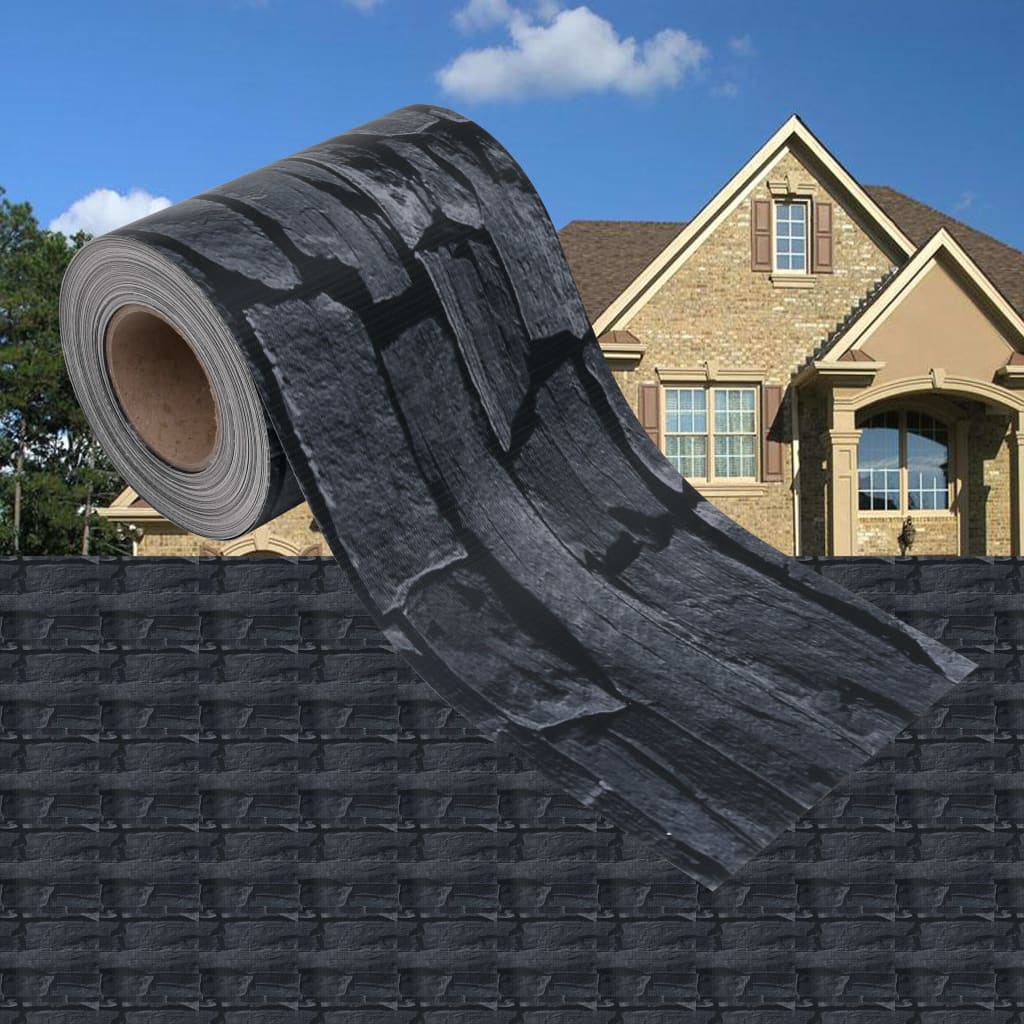 vidaXL Puutarhan yksityisyyden suoja PVC 35×0,19 m kivityyli harmaa