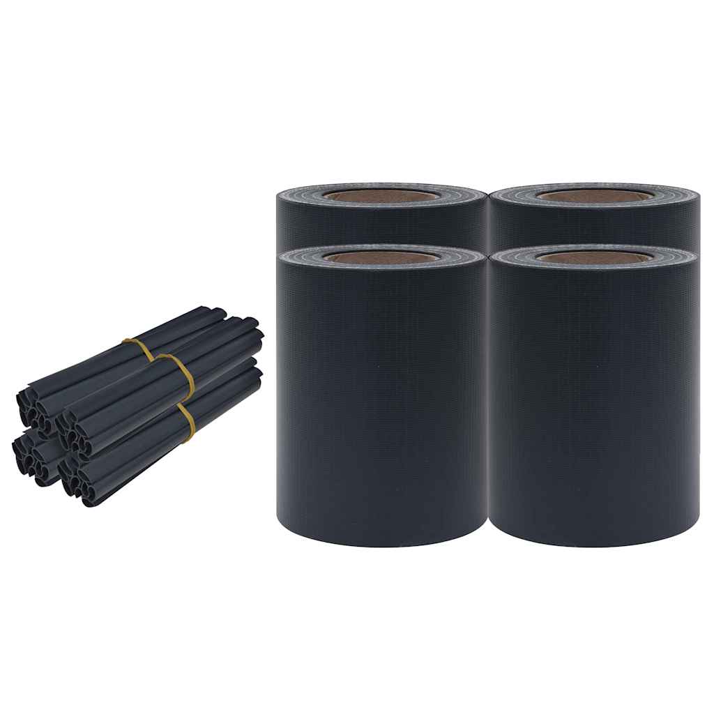 vidaXL Zatemňovací lišty PVC 140x0,19 m matné tmavě šedé