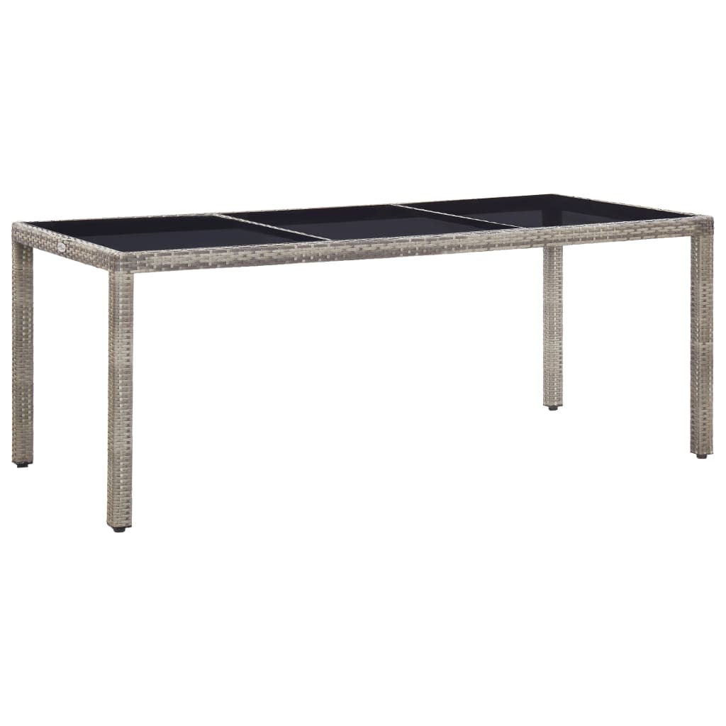 Zahradní stůl šedý 190 x 90 x 75 cm polyratan