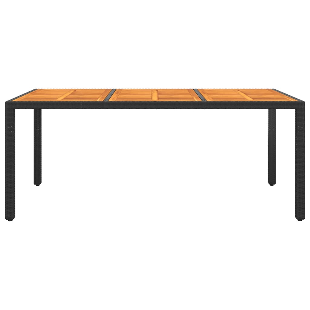 

vidaXL Tuintafel 190x90x75 cm acaciahout en poly rattan zwart