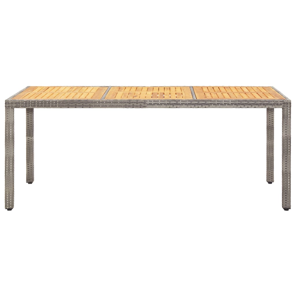 

vidaXL Tuintafel 190x90x75 cm poly rattan en acaciahout grijs