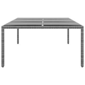 Zahradní stůl 200 x 150 x 75 cm tvrzené sklo a polyratan šedý - obrázek 3