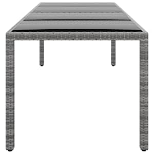 Zahradní stůl 250 x 100 x 75 cm tvrzené sklo a polyratan šedý - obrázek 3