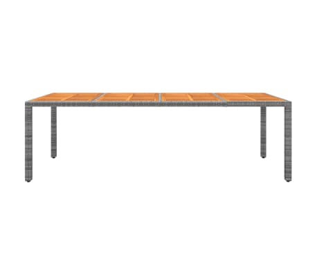 vidaXL Zahradn&iacute; stůl &scaron;ed&yacute; 250 x 100 x 75 cm polyratan a masivn&iacute; ak&aacute;cie