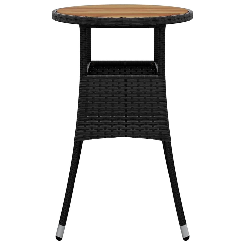 

vidaXL Tuintafel Ø60x75 cm acaciahout en poly rattan zwart