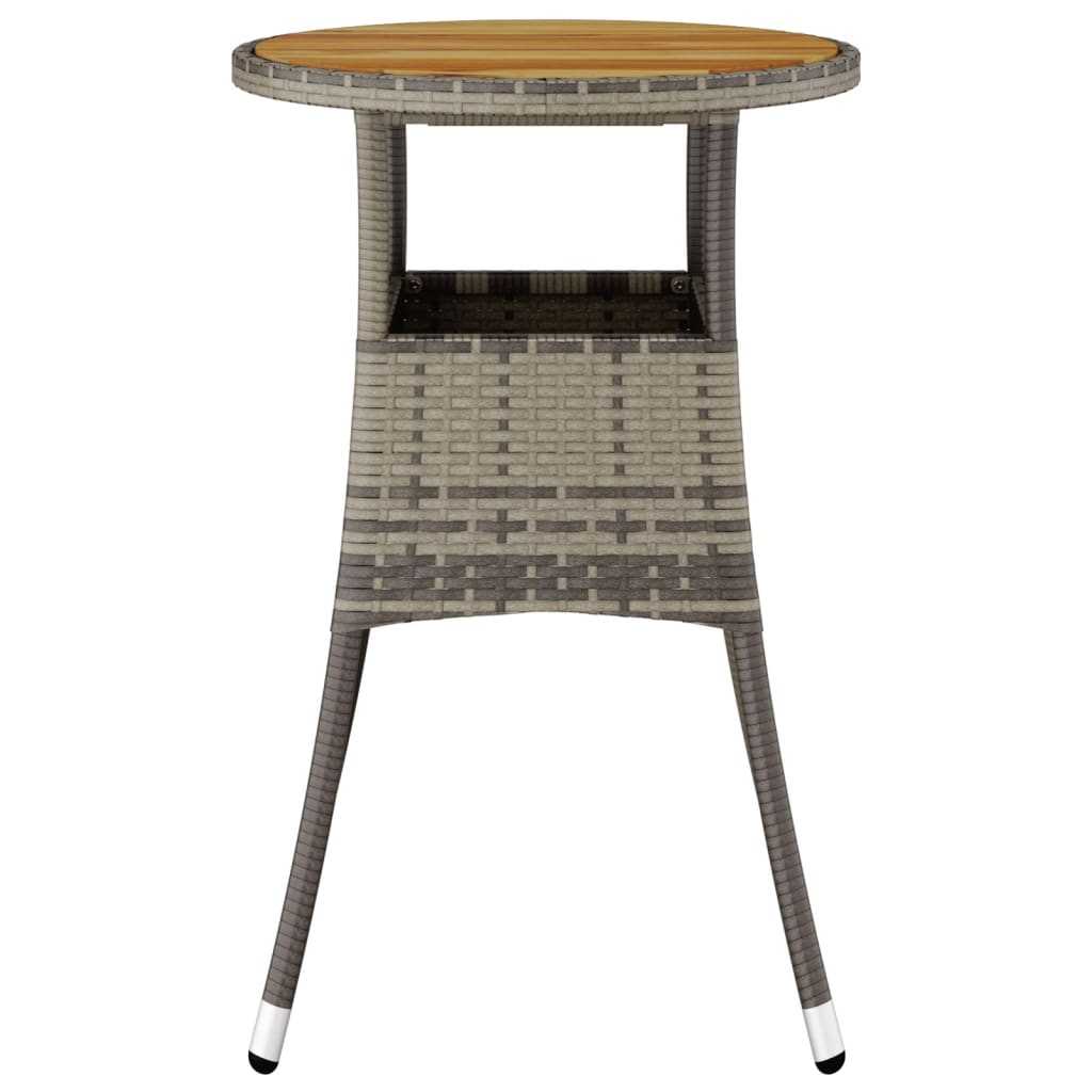 

vidaXL Tuintafel Ø60x75 cm acaciahout en poly rattan grijs