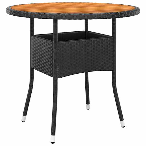 vidaXL aialaud, &Oslash;80x75 cm, akaatsiapuit ja pol&uuml;rotang, must