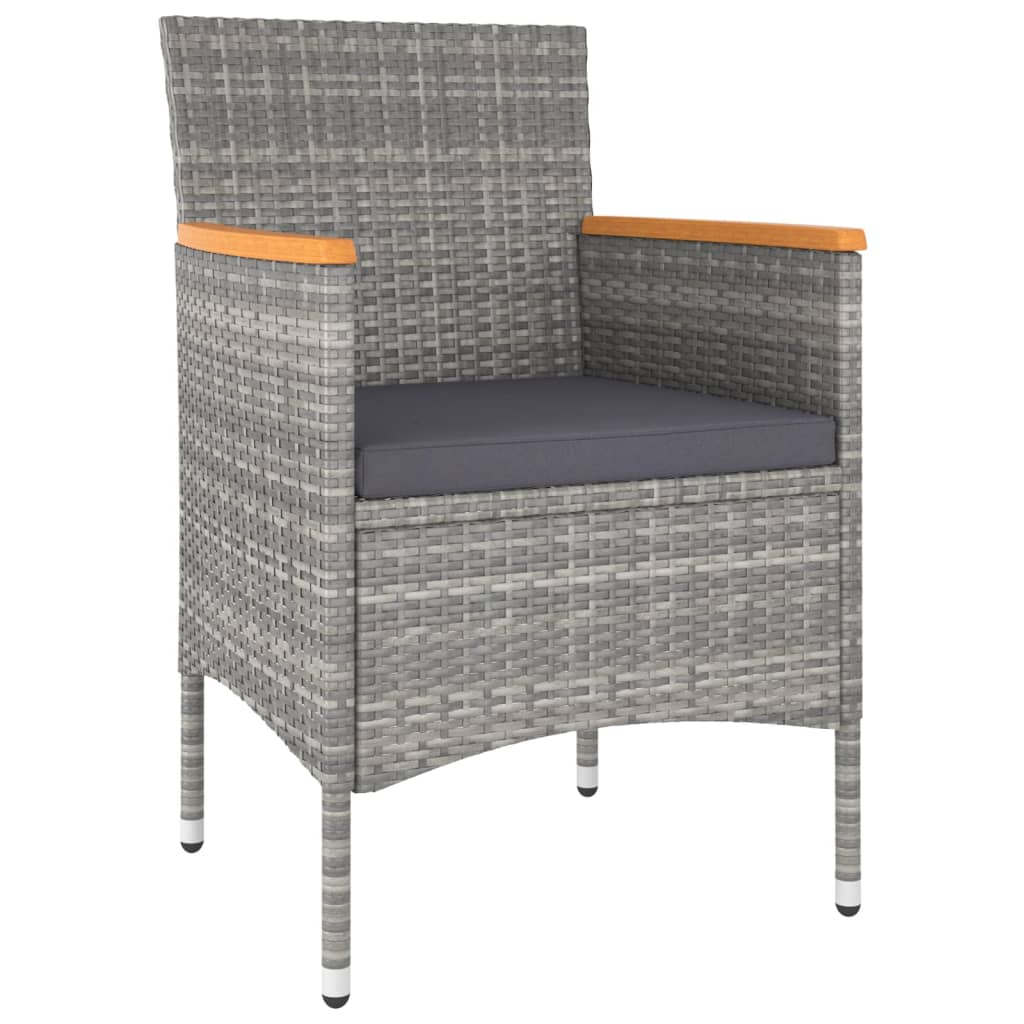 Thumbnail - vidaXL 4-tlg. Gartenstuhl und Hocker Set Poly Rattan Grau