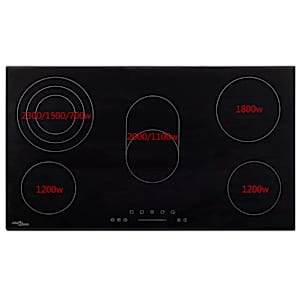 Keramická varná deska s 5 hořáky dotykové ovládání 77 cm 8500 W - obrázek 4