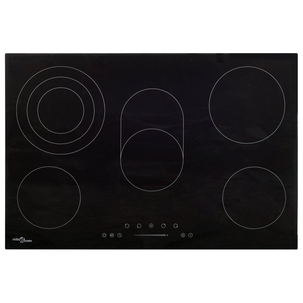 5: vidaXL keramisk kogeplade med 5 brændere Touch Control 8500 W 90 cm