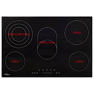 Keramická varná deska s 5 hořáky dotykové ovládání 90 cm 8500 W - obrázek 4