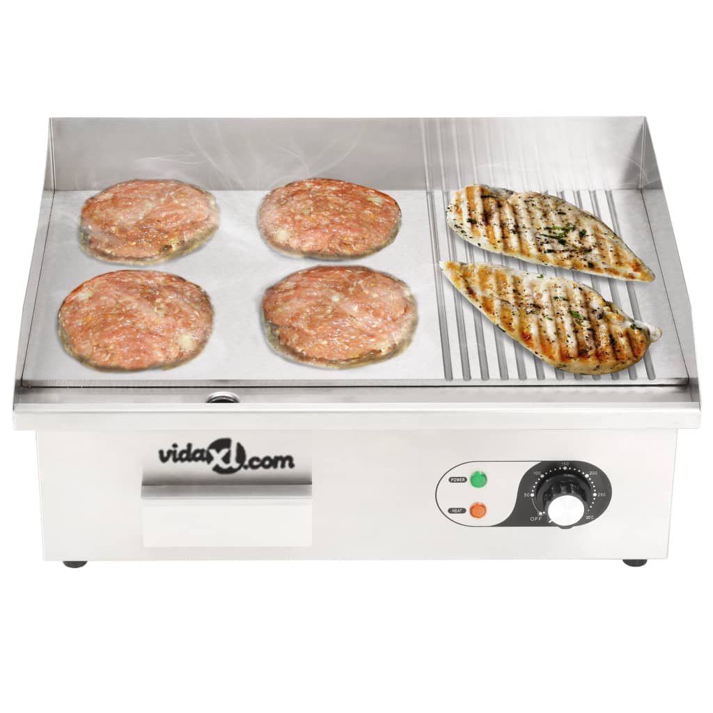 vidaXL Electric Griddle Stainless Steel 3000 W 54x41x24 cm