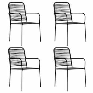 vidaXL aiatoolid, 4 tk, puuvillan&ouml;&ouml;r ja teras, must