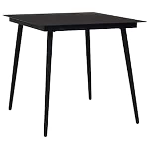 vidaXL aialaud, must, 80 x 80 x 74 cm, teras ja klaas