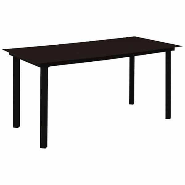 vidaXL aialaud, must, 150 x 80 x 74 cm, teras ja klaas