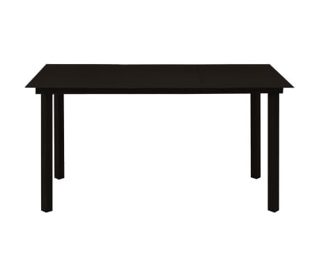 vidaXL Tuintafel 150x80x74 cm staal en glas zwart
