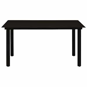 vidaXL Tuintafel 150x80x74 cm staal en glas zwart