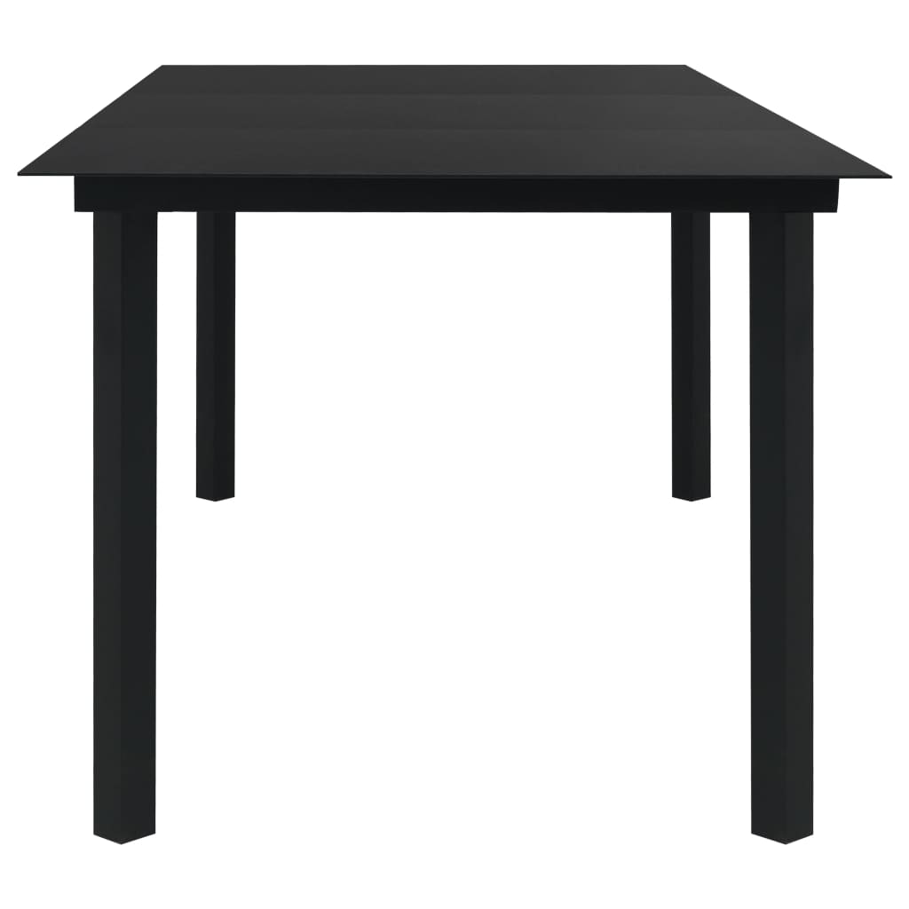 Garden Dining Table Black 190x90x74 Cm Steel And Glass Home And 