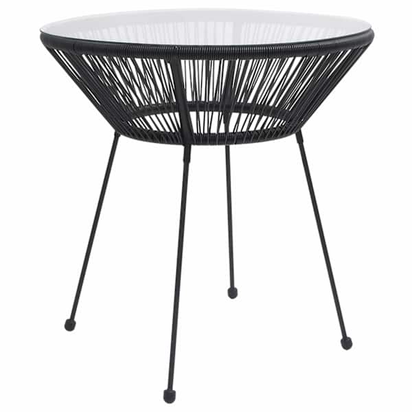 vidaXL aia s&ouml;&ouml;gilaud, must, &Oslash;70x74 cm, klaas ja rotang