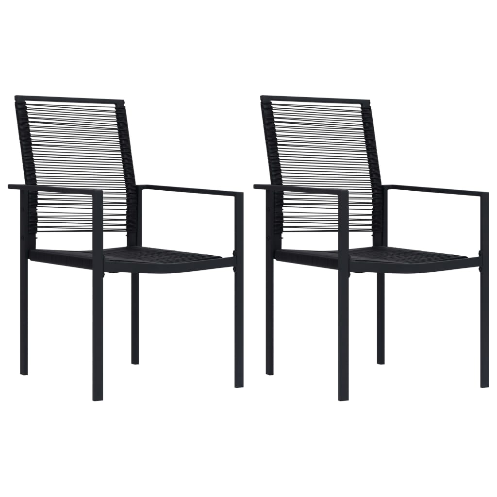 Photos - Garden Furniture VidaXL Patio Chairs 2 pcs PVC Rattan Black 