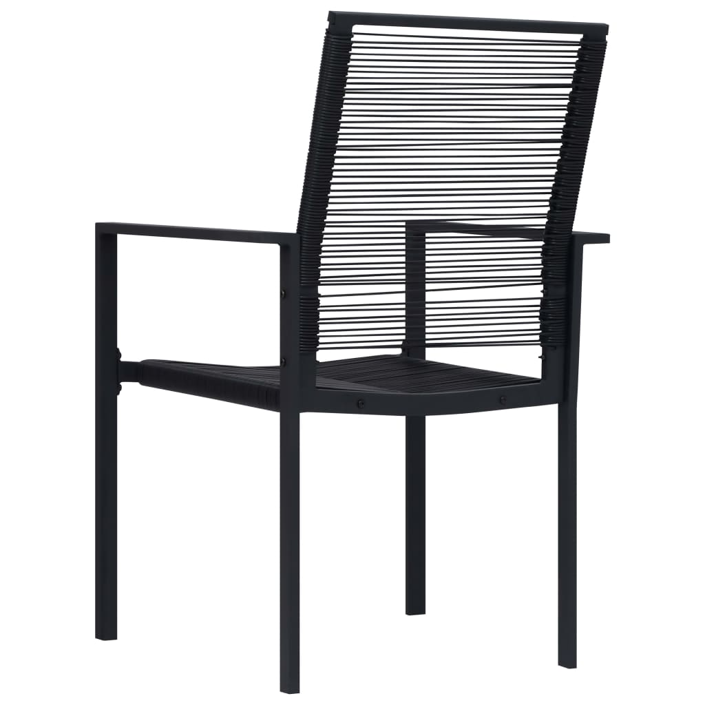  Záhradné stoličky 2 ks čierne PVC ratan