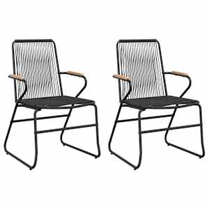 vidaXL aiatoolid 2 tk, must, 58 x 59 x 85,5 cm, PVC-rotang