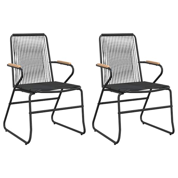 vidaXL aiatoolid 2 tk, must, 58 x 59 x 85,5 cm, PVC-rotang
