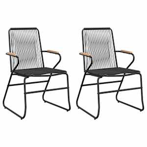 Zahradní židle 2 ks černé 58 x 59 x 85,5 cm PVC ratan - obrázek 2