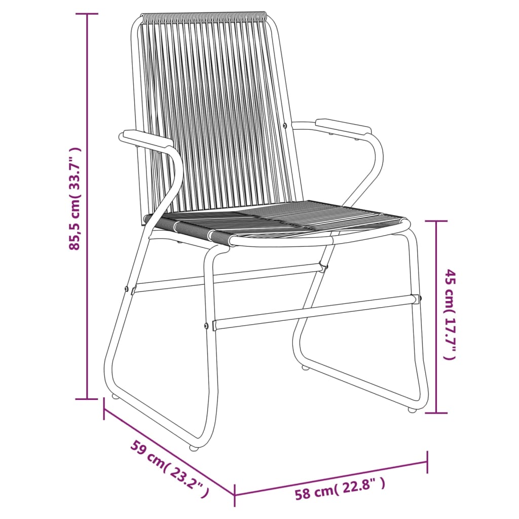 Zahradní židle 2 ks černé 58 x 59 x 85,5 cm PVC ratan