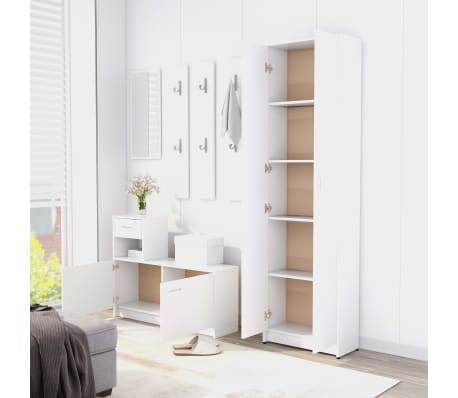 vidaXL Set mobilier pentru hol, alb, lemn prelucrat (802849 + 802840)