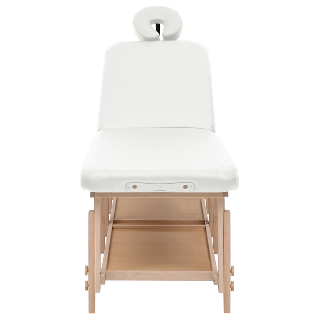 

vidaXL Massagetafel 2 zones kunstleer wit