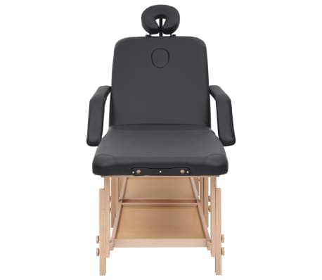 vidaXL Stol za masažu s 3 zone crni od umjetne kože
