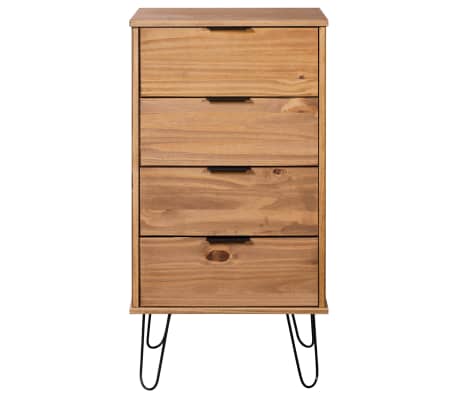 vidaXL Drawer Cabinet 17.7"x15.6"x35.6" Solid Pine Wood