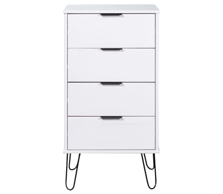 vidaXL Drawer Cabinet White 45x39.5x90.3 cm Solid Pine Wood