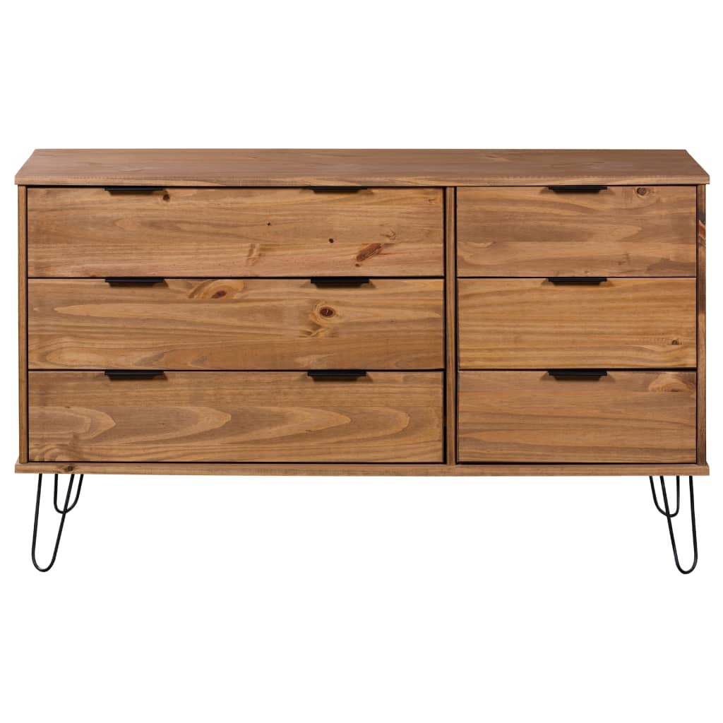 vidaXL Drawer Cabinet 119.3x39.5x73.6 cm Solid Pine Wood